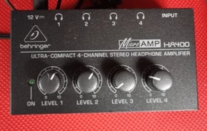 Behringer MICROAMP HA400 Ultra-Compact 4 Channel Stereo Headphone Amplifier - Picture 1 of 6