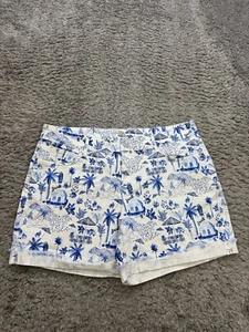 Tommy Bahama Shorts Mens 36 White Floral Tropical DK Cobalt Hawaiian Denim - Picture 1 of 10