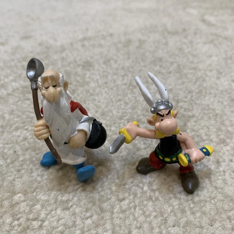 Asterix Getafix Lot 2 Mini Toy Figures Collectible 1997 Vintage Goscinny Plastoy Cover