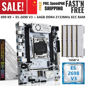 X99 K9 Motherboard LGA 2011-v3 + Xeon E5 2698 V3 CPU 64GB DDR4 2133 MHz ECC RAM - Picture 1 of 13