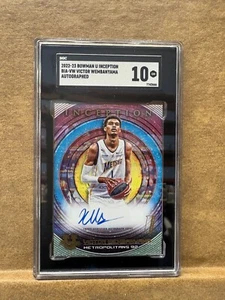 2022/23 Bowman University Inception Autograph Victor Wembanyama SGC 10 - Picture 1 of 2
