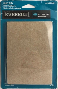 Everbilt Heavy Duty Felt Blankets Beige Self Adhesive 4 1/4" x 6"-2 pack 153048 - Picture 1 of 2