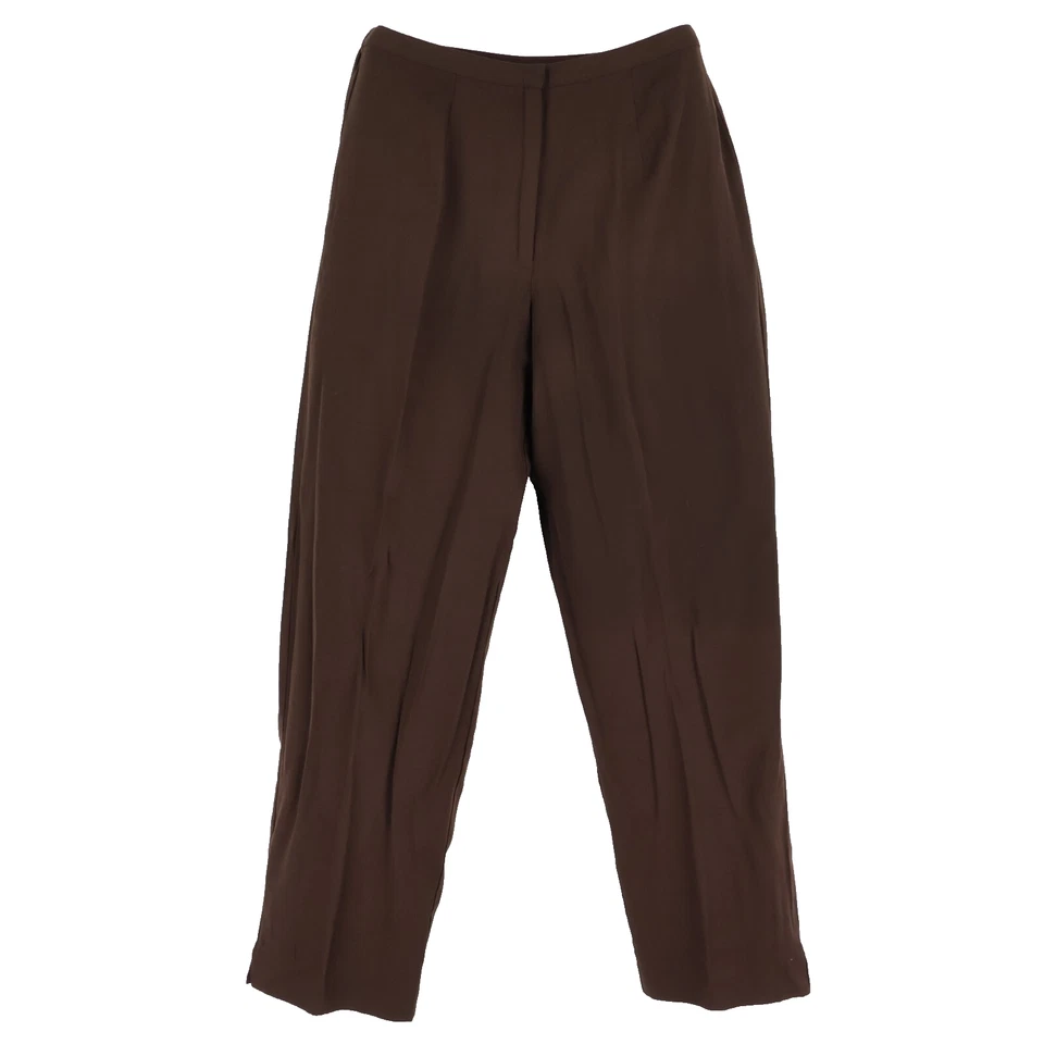 Norton McNaughton Dress Pants Womens Sz 8 Brown Stretch Waist High Rise Straight - Image 1 of 4