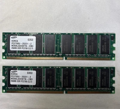 Samsung PC2700U-25331-Z M368L3223ETM-CB3 256MB 2X 256MB DDR PC2700 CL2. 5 512MB - Immagine 1 di 4