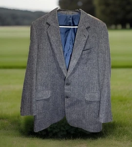 Donegal Mist Men's Sport Coat 42L Handwoven Cashmere Mohair Wool Herringbone - Picture 1 of 21