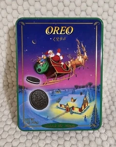 Vintage 1995 Oreo Unlock The Magic Chrostmas Tin with Lid - Picture 1 of 3