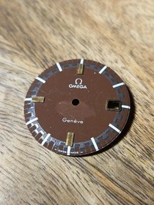 Nos OMEGA Geneve Reloj Vintage Esfera Marrón Para Hombre con Ventana de Día Lote 6 Suizos - Imagen 1 de 6