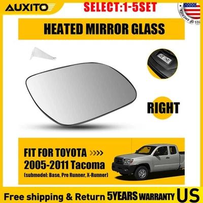 Heated Mirror Glass w/ Backing Plate for Toyota Tacoma 2005-2011 Passenger 1-10 - Image 1 of 4