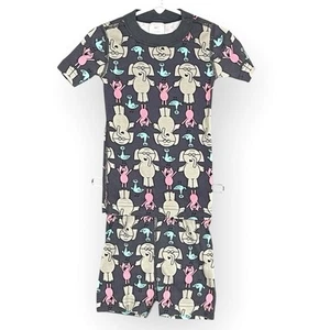Hanna Andersson Kids Elephant Piggie Short John Pajama Set Size 4 Organic Comfy - Picture 1 of 6