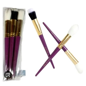 JUEGO DE 3 BROCHAS DE MAQUILLAJE ACE BEAUTÉ ORO PÚRPURA PROFESIONAL NUEVO SELLADO - Imagen 1 de 10