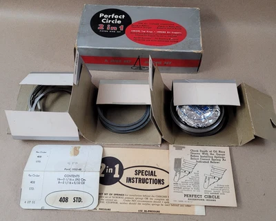 Nuevo Stock Antiguo Nuevo de Lote Antiguo Anillos de Pistón Círculo Perfecto 2 en 1 408 STD 1932-1945 Ford Foto 1 de 4