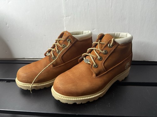 STIVALI DA LAVORO ESCURSIONISMO TIMBERLAND IMPERMEABILI TAGLIA 7M DONNA MARRONI CON LACCI PIATTI