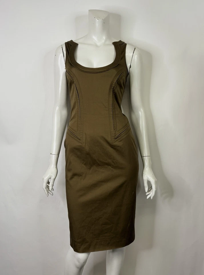 Vestido De Colección Gucci SS2005 Verde Caqui IT42 Foto 1 de 4