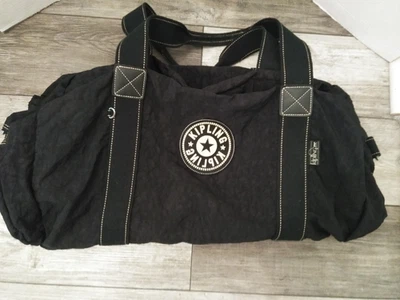 De colección. Bolso de Lona Kipling XL NEGRO Nylon GIMNASIO/VIAJE Fin de Semana Cremallera (LEER) Foto 1 de 4