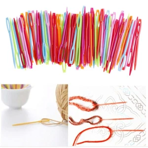 Durable 7cm Plastic Knitting Needles Crochet Hooks Tapestry Wool Yarn NeedleY;;b - Picture 1 of 13