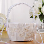  Wedding Flower Girl Basket Ceremony Party Lace Bowknot Portable Flower Girl