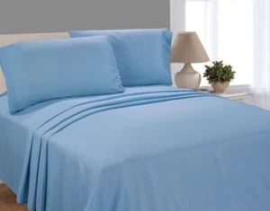 genuine Microfiber Blue Sheet Set - Picture 1 of 11