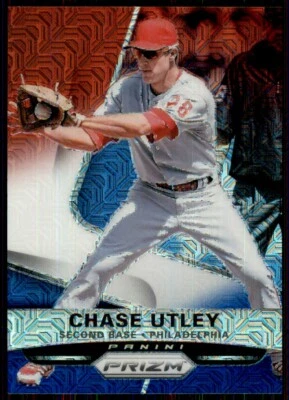 2015 Panini Prizm vermelho branco azul Mojo Chase Utley Philadelphia Phillies #41 - Imagem 1 de 2
