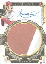 2018 Topps Five Star Jumbo Patch Autographs Gold  Aaron Nola Auto Patch /25