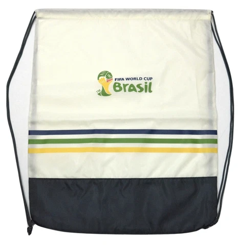 FIFA World Cup Brasil Soccer Football Nylon Drawstring Back Pack Gym Back Sack Cover