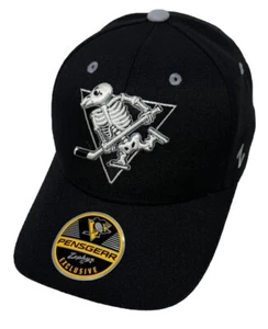 Zephyr NHL Pittsburgh Penguins RARE “Skeleton” Curved Bill Adjustable Hat NWT - Picture 1 of 6
