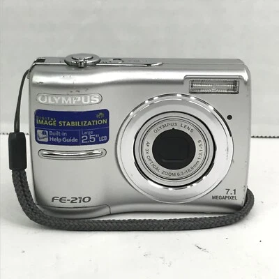 Olympus FE-210 7.1MP Digital Camera - Silver FOR PARTS/REPAIR - Image 1 of 4