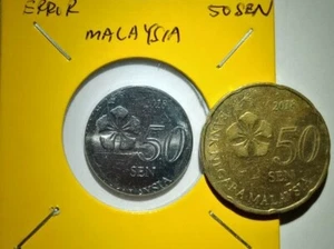 ERROR COIN MALAYSIA 50SEN 2018YEAR - Picture 1 of 2