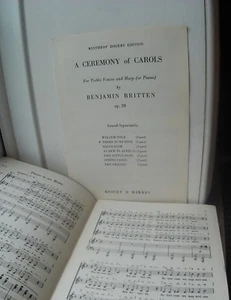 There Is No Rose Choral Sheet Music x11 3-part Treble Voices and Harp (or Piano) - Picture 1 of 1