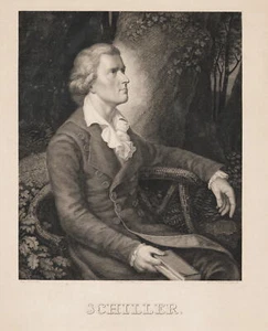 SCHWERDGEBURTH (*1785) nach SCHMIDT (*1783), Portrait von Schiller im Freien, KS - Bild 1 von 5