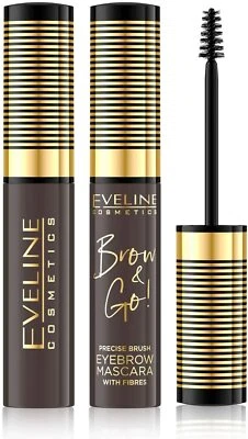 Eveline Brow & Go Eyebrow Mascara Precise Brush with Fibres - 02 Dark 6ml - Image 1 of 2