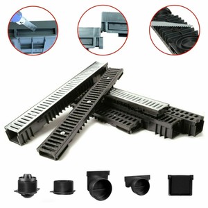 Bodenrinne befahrbar Entwässerungsrinne flach Terrassenrinne A15 B125 C250 SET