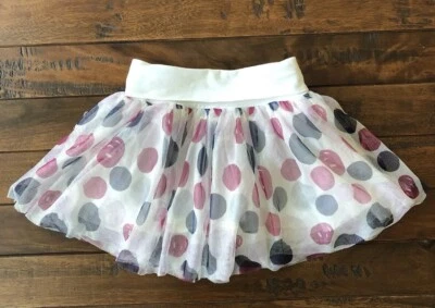 女孩 - GYMBOREE - Tutu Fun 波尔卡圆点薄纱裙紫色海军蓝白色 5 — 第 1/3 张图片