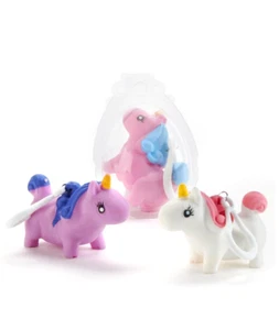 Stretchy Mini Unicorn on Keyring Stress Squeeze Toy Fidget Party Bag Filler - Picture 1 of 2