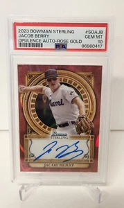 2023 Bowman Sterling Jacob Berry Opulence Auto-Rose Gold 1/5 PSA 10 Pop 2!! - Picture 1 of 2