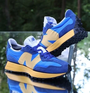 New Balance 327 Marine Blue Yellow Men’s Size 7.5 Custom MS327CLB - Picture 1 of 13