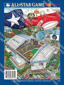 2024 MLB ALL STAR GAME PROGRAM ASG OFFICIAL TEXAS RANGERS FAZZINO ART COVER!! - Picture 1 of 1