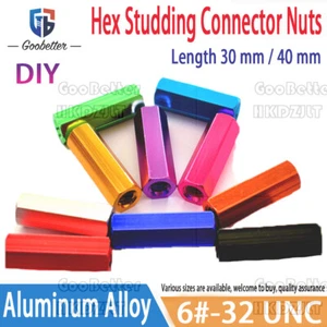 Alu Rod Bar Stud Hex Studding Connector Long Nuts 6#-32 x 30mm / 40mm Length - Picture 1 of 5