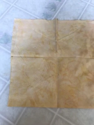 Straw Yellow Tone on Tone  Print Hoffman Cotton Fat Quarter - Image 1 of 3