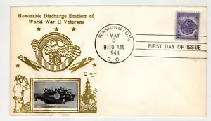 Patriotisches FDC 940 CROSBY-FOTO 2. WELTKRIEG ZU EHREN VON VETERANEN & AMPHIBIENLANDUNGSSZENE - Bild 1 von 1