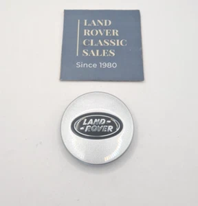 LAND ROVER WHEEL CENTRE CAP - GENUINE LAND ROVER - SPARKLE SILVER & BLACK - NEW - Picture 1 of 3