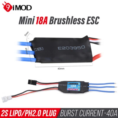 RC 18A Brushless ESC 2S for Kyosho Tamiya Wltoys K989 1/24 1/28 mini Z Q RC Car - Image 1 of 4