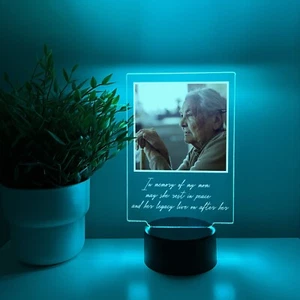 PERSONALIZED Grievance LED In Loving Memory Light Up Custom Stand Sympathy Gift - Picture 1 of 8