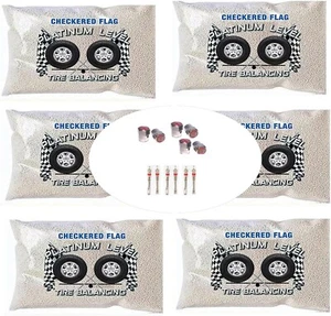 (6-5oz) Tire Balancing Beads Checkered Flag Kit includes 5 Ounce Bead Bags - Picture 1 of 5