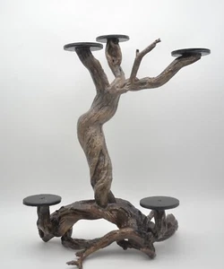 Handmade Mesquite Wood Candle Holder, Candelabra, Rustic, Made in the USA 17" - Picture 1 of 6
