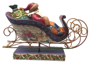 Figurina Jim Shore Heartwood Creek "Delivering Joy" Babbo Natale in slitta (2004) - Foto 1 di 9