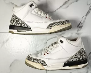 Air Jordan 3 Retro White Cement Unisex Sneakers 2011 Size US 7 / EU 39 25cm Shoe - Picture 1 of 7