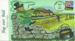 First Day Cover #2919 FLAG OVER FIELD Imperf, collins Hand Painted Cachet - Picture 1 of 1