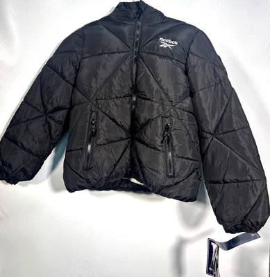 Chaqueta acolchada juvenil Reebok estilo O3RB716 talla M negra con piel sintética blanca Foto 1 de 4