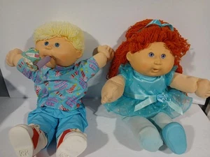 2 Vintage Cabbage Patch Kids 90s Birthday Girl Xavier Roberts Toy Doll 19" - Picture 1 of 14