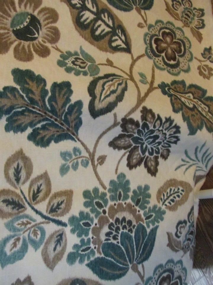 5 YDS BRAEMORE Linen DRAPERY UPHOLSTERY FABRIC Sea Blue Teal Contemporary - Image 1 of 4